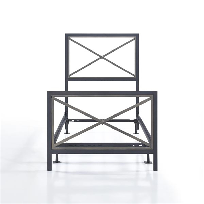 Mason Twin Bed w/ Frame - Textured Black / Gray Bronze
