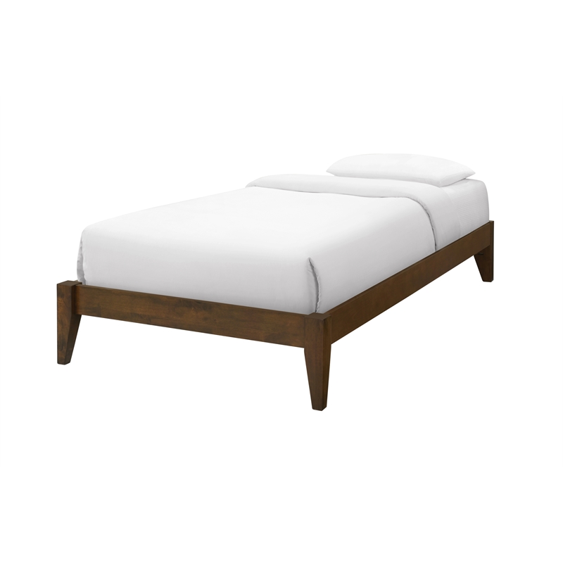 Willa Twin Wood Platform Bed - Walnut Finish
