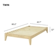Willa Twin Wood Platform Bed - Natural Finish