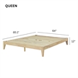 Willa Queen Wood Platform Bed - Natural Finish