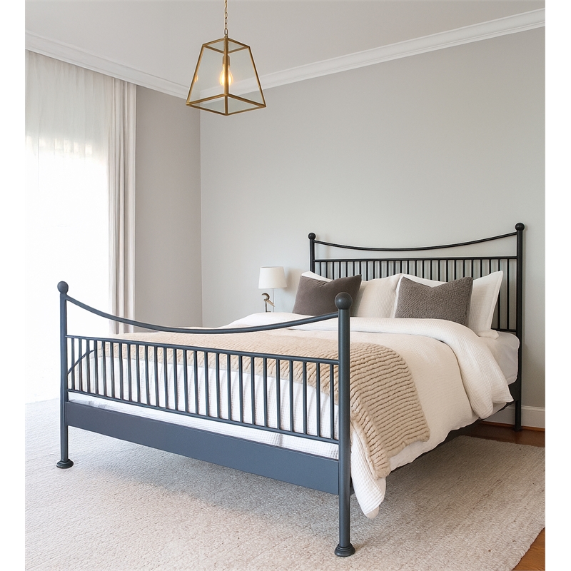 Santorini - Complete Bed - Queen - Matte Black Finish
