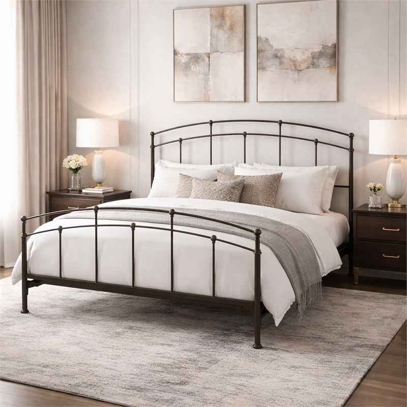 Fenton Queen Bed w/ Frame - Black Walnut