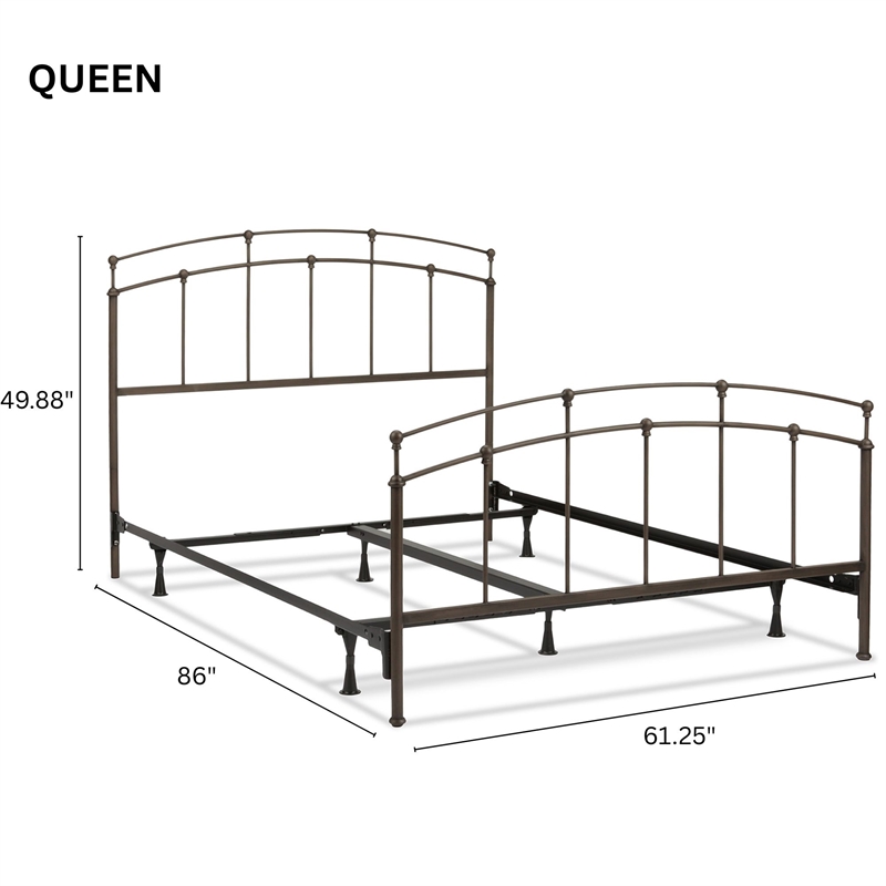 Fenton Queen Bed w/ Frame - Black Walnut