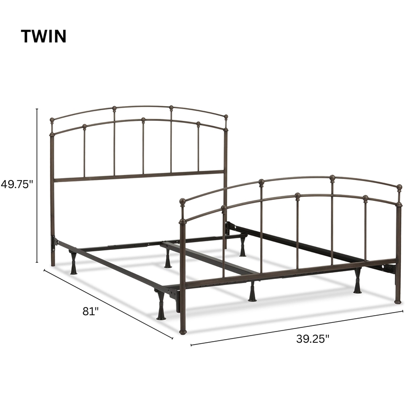 Fenton Twin Bed w/ Frame - Black Walnut
