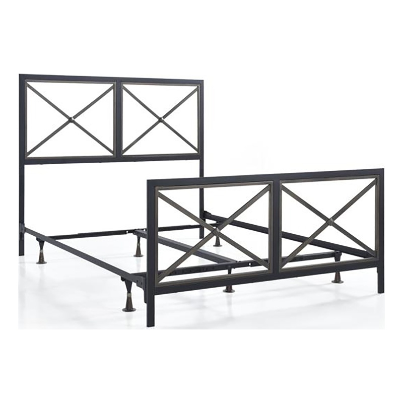 Mason Full Bed w/ Frame - Textured Black / Gray Bronze