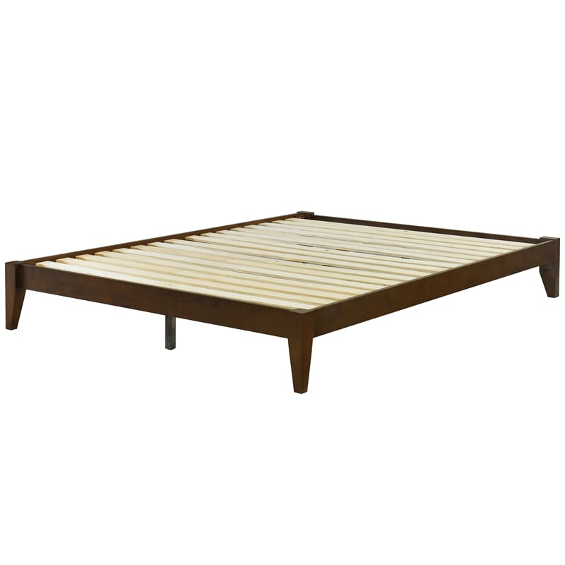 Willa King Wood Platform Bed - Walnut Finish