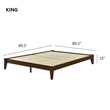Willa King Wood Platform Bed - Walnut Finish