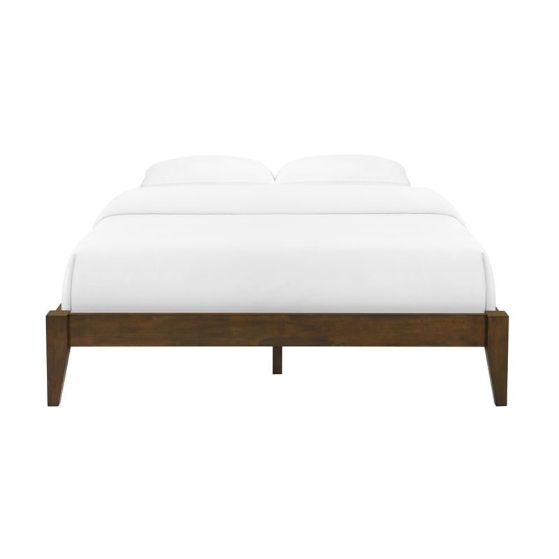 Willa King Wood Platform Bed - Walnut Finish