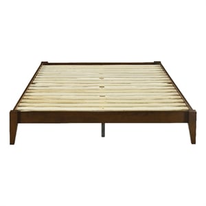 Willa King Wood Platform Bed - Walnut Finish
