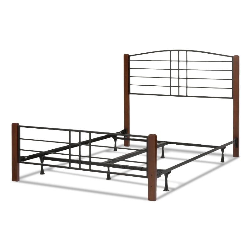 Dayton King Bed w/ Frame - Textured Black & Spice