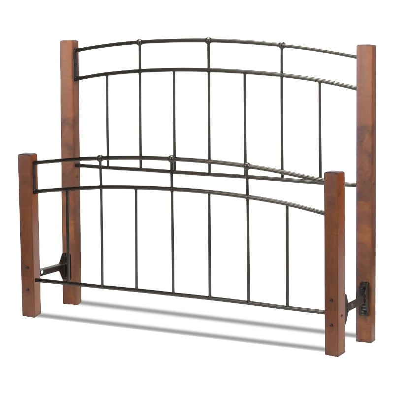 Benson Queen Headboard & Footboard - Textured Black & Maple - Frame Not Included