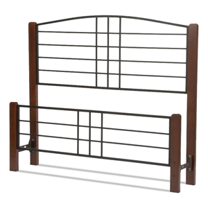 Dayton King Headboard & Footboard - Textured Black & Spice - Frame Not Included