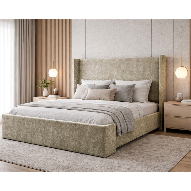 Alar - Complete Bed - King - Light Brown