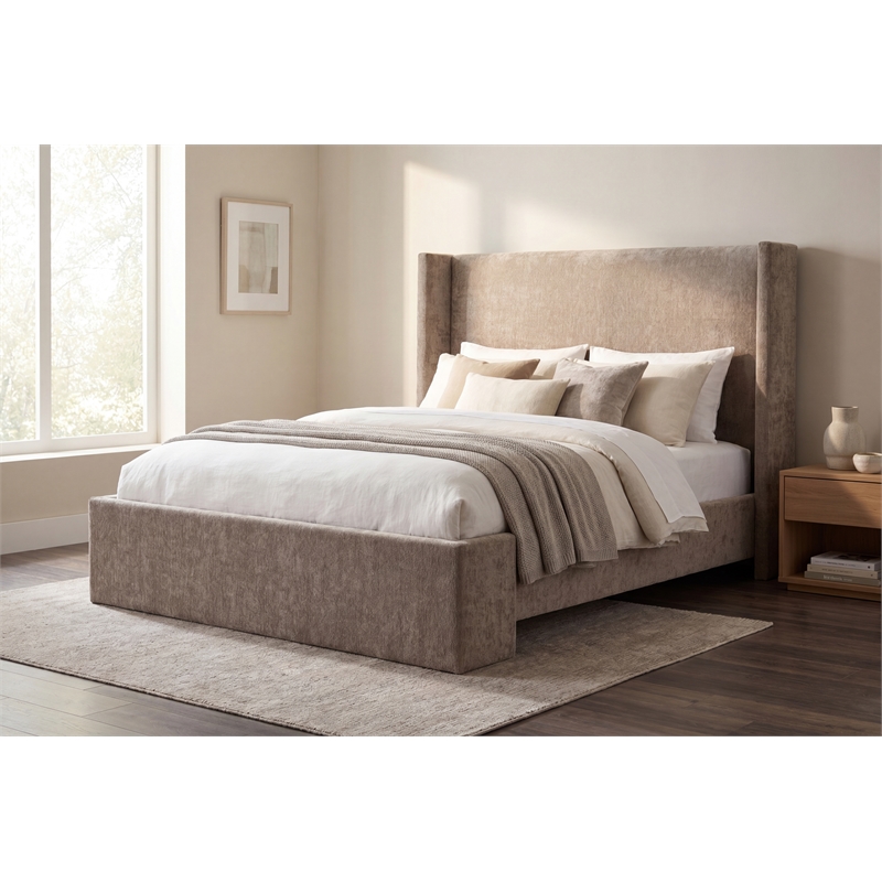 Alar - Complete Bed - King - Light Brown