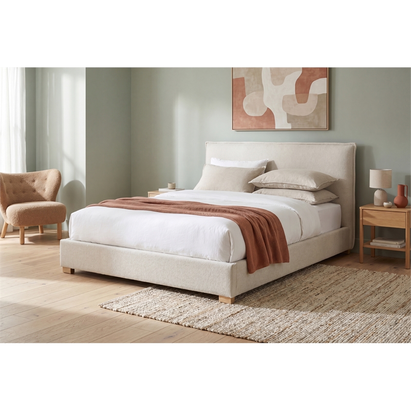 Claro - Complete Bed - Queen - Oatmeal