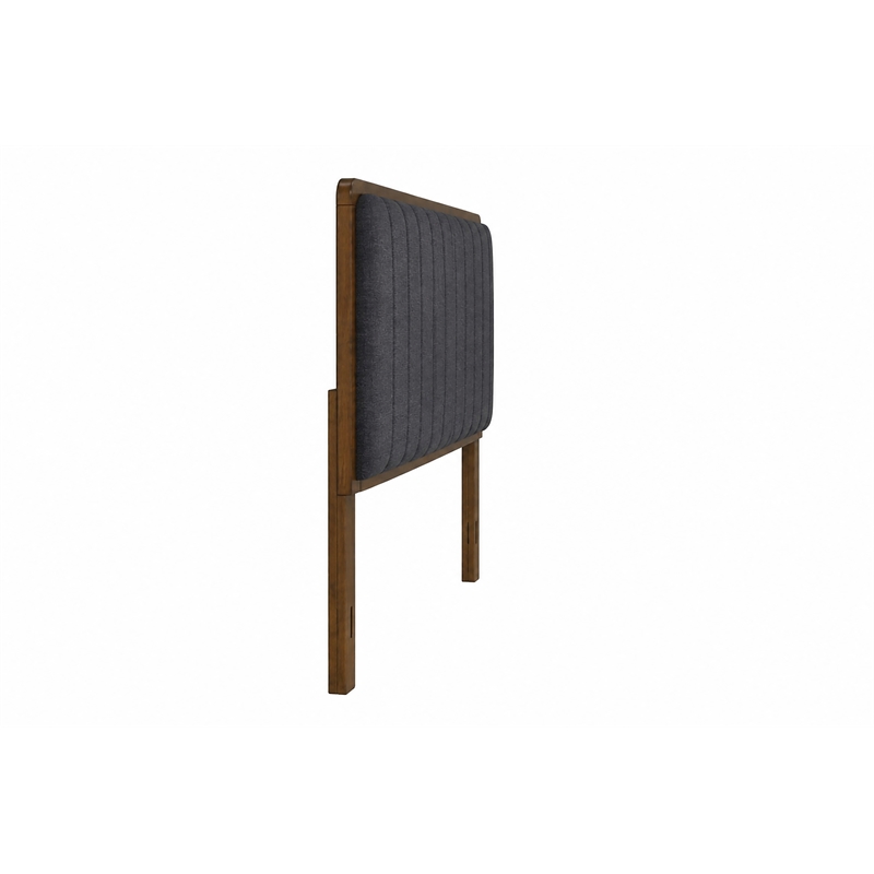 George - Headboard - King - Walnut Finish - Charcoal Upholstery
