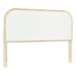Layla - Headboard - Full/Queen - Natural Finish - White Upholstery