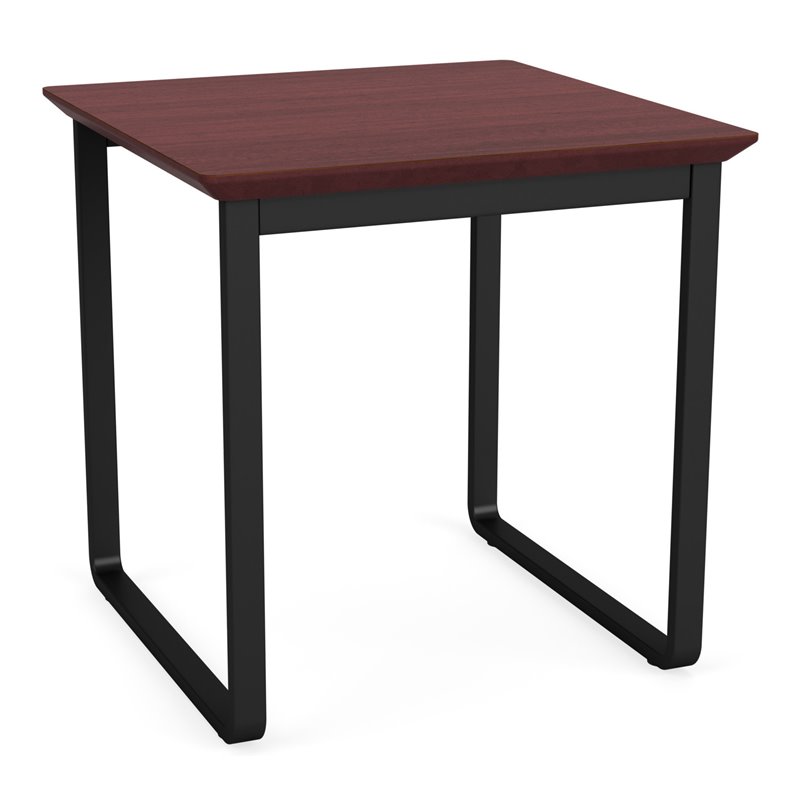 Gansett Reception Waiting Room Steel End Table / Black Steel / Mahogany
