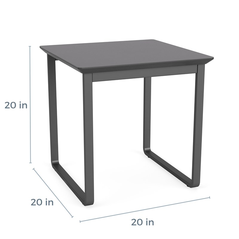 Gansett Reception Waiting Room Steel End Table / Black Steel / Natural