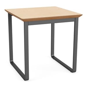 Gansett Reception Waiting Room Steel End Table / Charcoal Steel / Natural