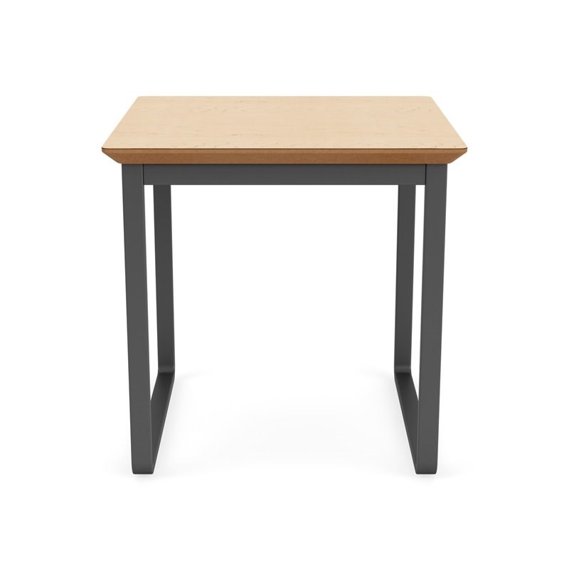 Gansett Reception Waiting Room Steel End Table / Charcoal Steel / Natural