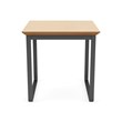 Gansett Reception Waiting Room Steel End Table / Charcoal Steel / Natural