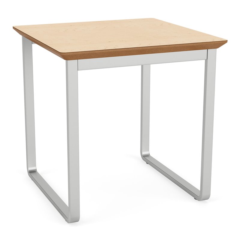 Gansett Reception Waiting Room Steel End Table / Silver Steel / Natural