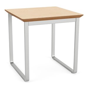 Gansett Reception Waiting Room Steel End Table / Silver Steel / Natural