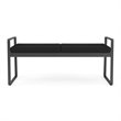 Gansett Reception Waiting Room Healthcare 2-Seat Bench / Charcoal Steel / Black