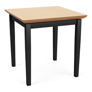 Lenox Steel Reception Waiting Room Healthcare End Table / Black Steel / Natural