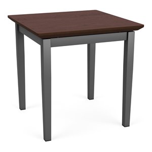 Lenox Steel Reception Waiting Room End Table / Charcoal Steel / Walnut