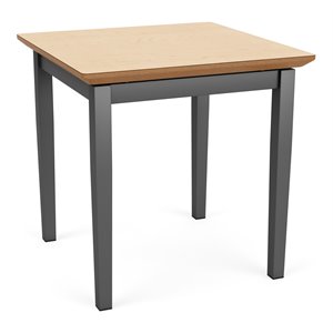 Lenox Steel Reception Waiting Room End Table / Charcoal Steel / Natural