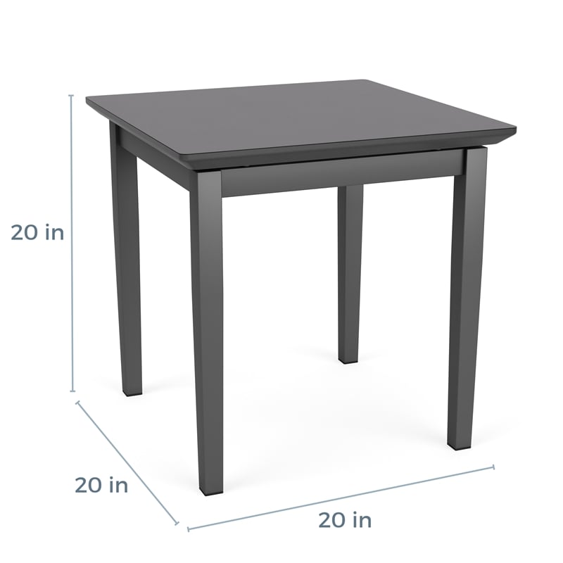Lenox Steel Reception Waiting Room End Table / Silver Steel / Mahogany