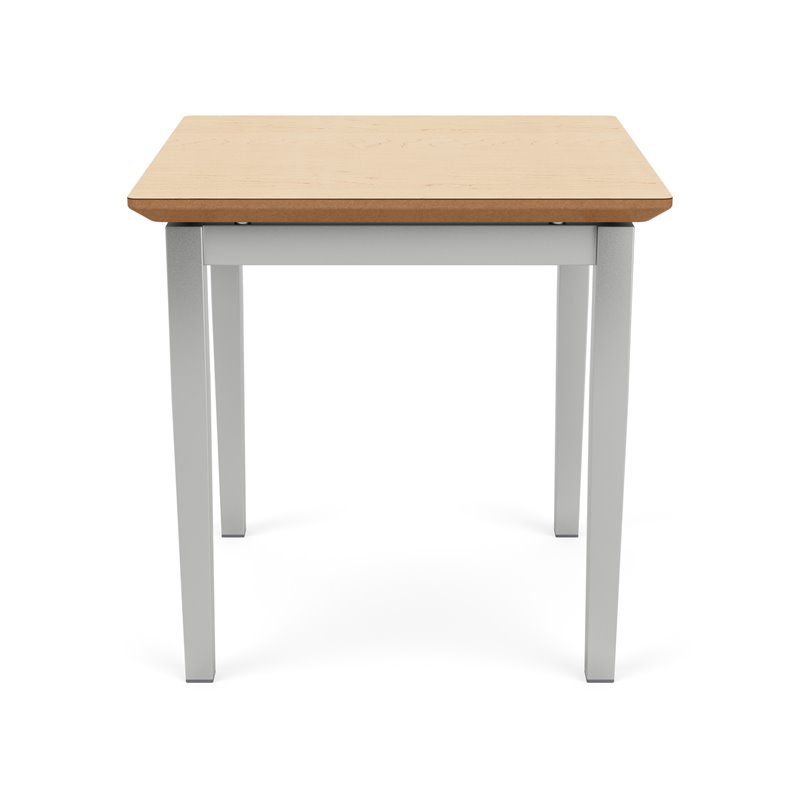 Lenox Steel Reception Waiting Room Healthcare End Table / Silver Steel / Natural