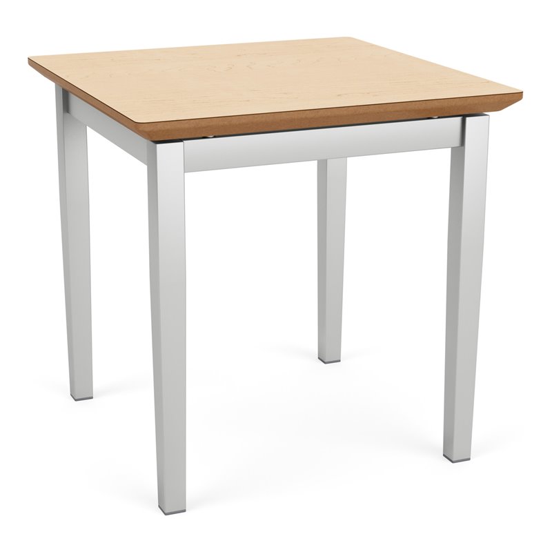 Lenox Steel Reception Waiting Room Healthcare End Table / Silver Steel / Natural