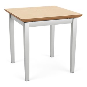 Lenox Steel Reception Waiting Room Healthcare End Table / Silver Steel / Natural