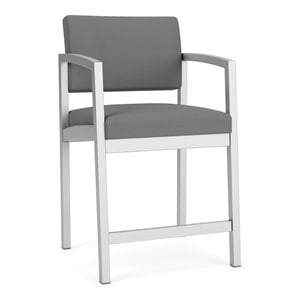 Lenox Steel Reception Waiting Room Hip Chair / Silver Steel / Light Gray