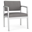 Lenox Steel Reception Waiting Oversize Guest Chair / Silver Steel / Light Gray