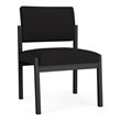 Lenox Steel Reception Waiting Armless Guest Chair / Black Steel / Black