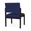 Lenox Steel Reception Waiting Armless Guest Chair / Black Steel / Blue
