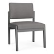 Lenox Steel Reception Waiting Armless Guest Chair / Charcoal Steel / Light Gray