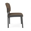 Lenox Steel Reception Waiting Armless Guest Chair / Charcoal Steel / Brown