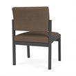 Lenox Steel Reception Waiting Armless Guest Chair / Charcoal Steel / Brown
