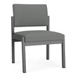 Lenox Steel Reception Waiting Armless Guest Chair / Charcoal Steel / Light Gray