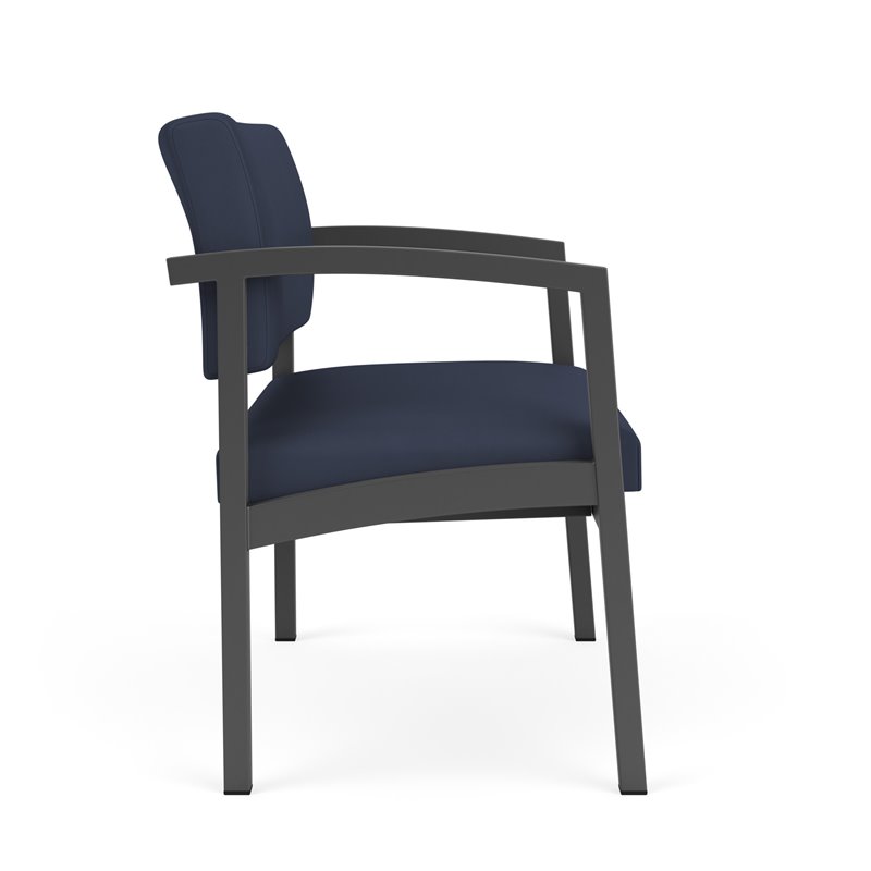 Lenox Steel Reception Waiting Room Bariatric Chair / Charcoal Steel / Blue