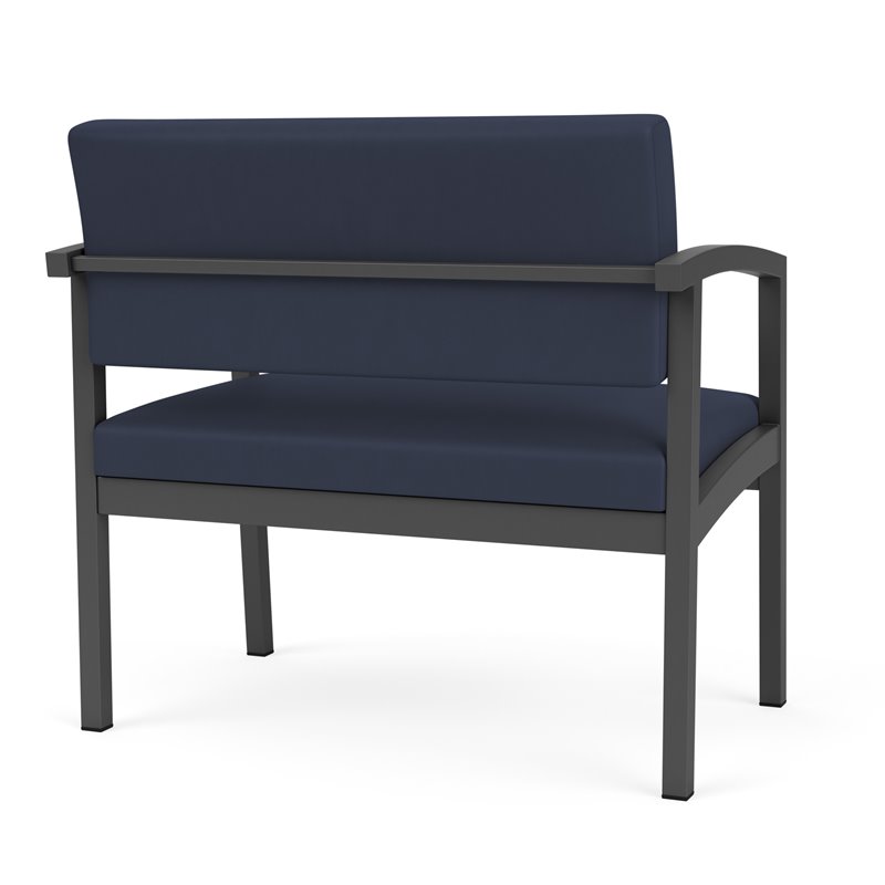 Lenox Steel Reception Waiting Room Bariatric Chair / Charcoal Steel / Blue