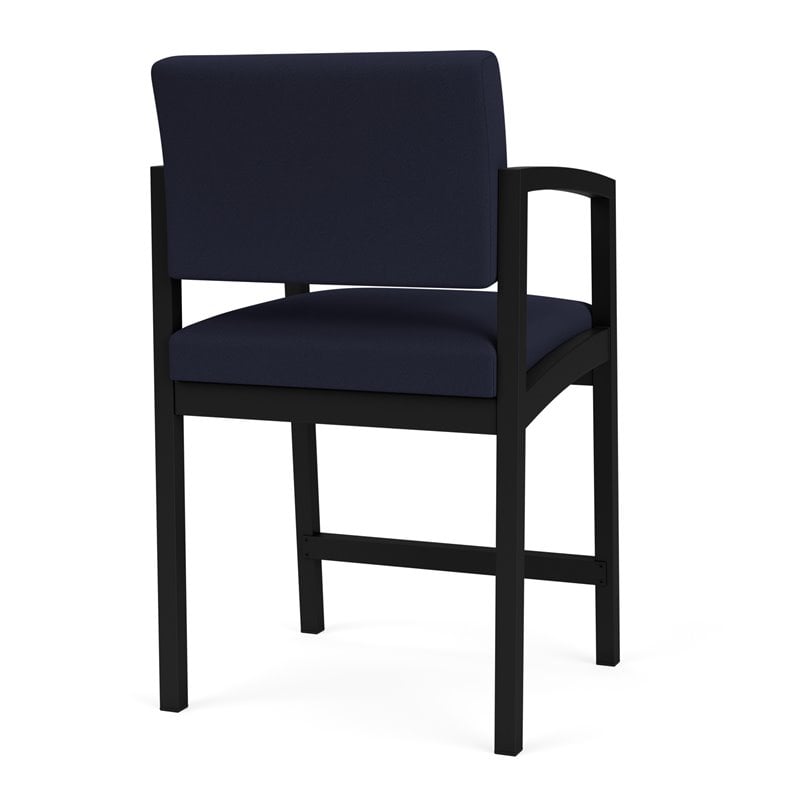 Lenox Steel Reception Waiting Room Hip Chair / Black Steel / Navy Blue