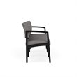Lenox Steel Reception Waiting Room 3-Seat Sofa / Black Steel / Light Gray
