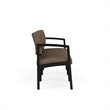 Lenox Steel Reception Waiting Room Healthcare 3-Seat Sofa / Black Steel / Brown