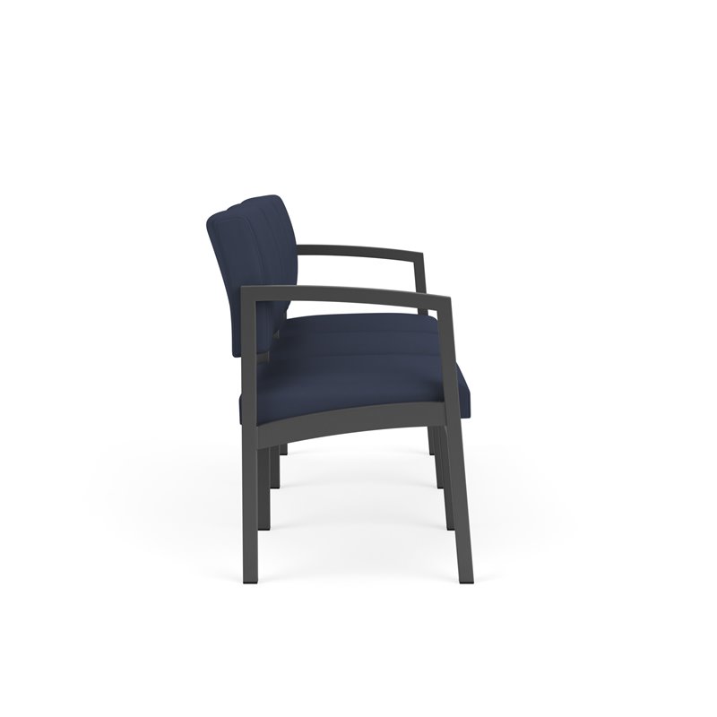 Lenox Steel Reception Waiting Room 3-Seat Sofa / Charcoal Steel / Blue